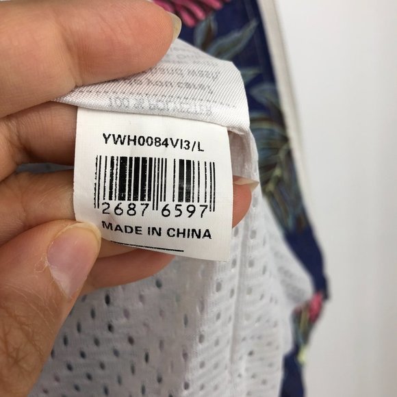 Bench floral navy windbreaker hooded full zip jacket size L (fits like small) - Picture 10 of 14